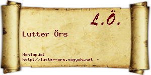 Lutter Örs névjegykártya