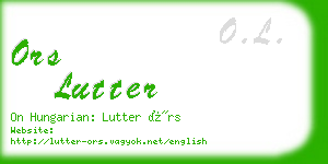 ors lutter business card
